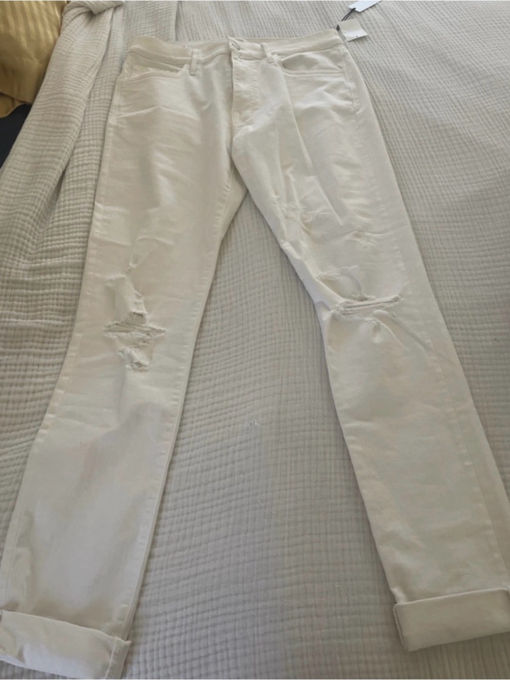 Joe’s White Distressed Jeans - Classic Slim Fit